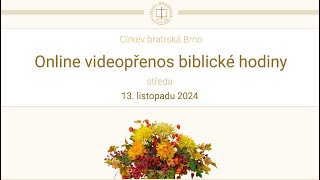 Online videopřenos biblické hodiny ve středu 13 11 2024 [upl. by Vokay8]