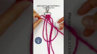 DIY LLAVERO DE CORAZON EN MACRAME  DIY MACRAME HEART KEYCHAIN TUTORIAL [upl. by Aym]