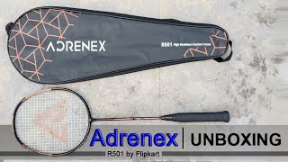 Adrenex R501 single frame badminton racquetby FlipkartUnboxing [upl. by Ajin386]