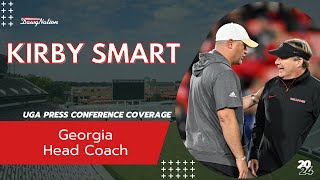 Kirby Smart recounts epic overtime win explains controversial 2point call against Georgia Tech [upl. by Atinaj921]