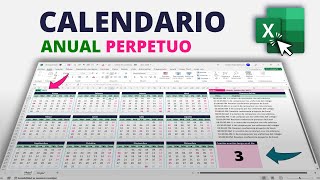 CALENDARIO Anual PERPETUO en Excel Automatizado con Eventos [upl. by Den]