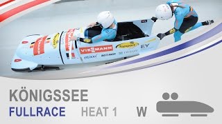 Königssee  Womens Bobsleigh Heat 1 World Cup Tour 20142015  IBSF Official [upl. by Aramac133]