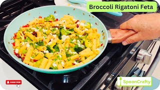 Best broccoli rigatoni feta cheese pasta recipe in 20 minutes Easy healthy mediterranean recipe [upl. by Acinot]