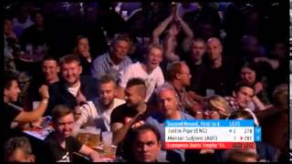 2015 European Darts Trophy Round 2 Pipe vs Suljovic [upl. by Lletnwahs323]