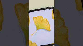 SIMPLE Ginkgo Leaf made EASY in Procreate 🍂 procreate shorts art [upl. by Ettenil]