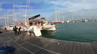 Sailing catamaran dock accident how deposit dissappears dockingfails docking fails [upl. by Notyalc]