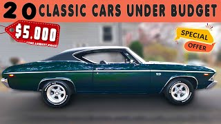 Rare Garage Finds 20 Cheap Classic Cars for Sale Today [upl. by Dazhahs]