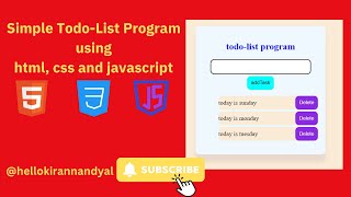 Javascript tutorials for beginners How to Create a Todo List Program with JavaScript javascript [upl. by Ahsinar]