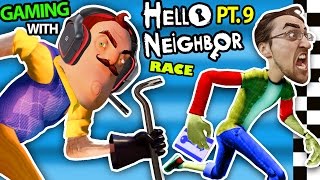 HELLO NEIGHBOR vs ME BASEMENT RACE CHALLENGE IRL GAMING Alpha 3 SECRETS REVEALED FGTEEV Part 9 [upl. by Nwadahs]