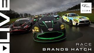 LIVE  Race  Brands Hatch  British GT 2024 [upl. by Eelame]