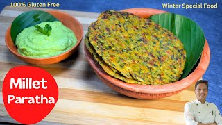 Jowar Paratha  How To Make Jowar Paratha Recipe  Healthy Gluten Free Recipes  ज्वार का पराठा [upl. by Tj]