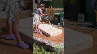 Amazing Transformation The Surprising Process of Cleaning a Dirty Old Mattress [upl. by Carlina862]