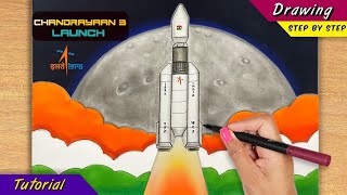 Chandrayaan 3 Moon mission special drawing DrawingTutorial12 [upl. by Arema]