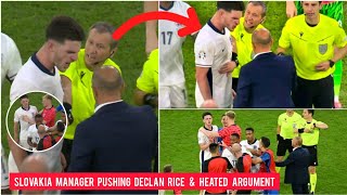 Declan Rice was pushed by Slovakias manager Declan Rice vs Calzona fight England vs Slovakia EURO [upl. by Anivlek188]