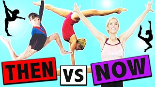 TRYING GYMNASTICS THEN VS NOW  Rebecca Zamolo [upl. by Huesman485]