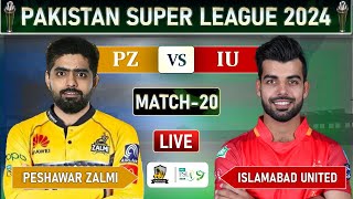 PSL LIVE  PESHAWAR ZALMI vs ISLAMABAD UNITED MATCH 20 LIVE COMMENTARY  PZ vs IU LIVE  IU 9 ov [upl. by Assyli]