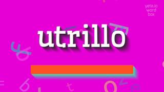 UTRILLO  How to say Utrillo [upl. by Ahsiral541]