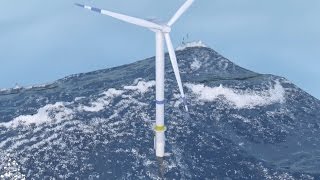 Wind Turbine Open Sea Simulation Offshore wind power [upl. by Aielam]