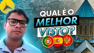 O Melhor Visto de Nômade Digital Para Bitconheiros  Montenegro X Espanha x Portugal [upl. by Bret]