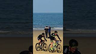 Beachrace Calais 2024 biggcrash crash mtbcrash beachrace mtbrace [upl. by Einhapets]