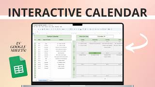 How to create an Interactive Calendar in Google Sheets  Content Tasks Meetings Personal Planner [upl. by Repotsirhc]