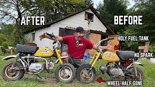 Honda Z50 Budget Restoration  125cc Swap Restoring a 1976 Honda Mini Bike [upl. by Pirbhai688]