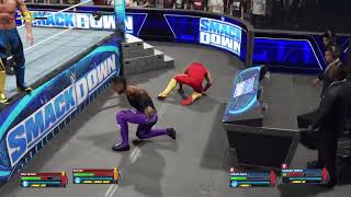 FULL MATCH Kelvin quotThe Brawlerquot amp Bad Bunny vs Logan Paul amp Damian Priest  WWE 2K24  Smackdown [upl. by Joly]