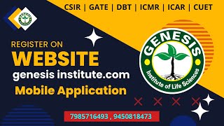 Register on Genesis WEBSITE  CSIR  GATE  DBT  ICMR  ICAR  CUET  genesisinstitute [upl. by Edaw]