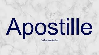 Apostille Pronunciation How to Pronounce Apostille — How to Say Apostille [upl. by Elleuqram]