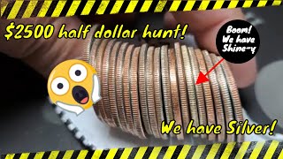 2500 Half Dollar Hunt Coin roll hunting halves apmex bullion silver gold [upl. by Tima262]