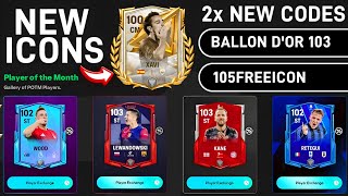 2x REDEEM CODES  UPCOMING POTM TOTW amp ICONS IN FC MOBILE [upl. by Noiramed]