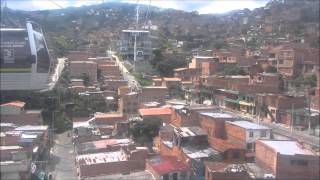 A ride in the Cable Car of Medellin Colombia  Full trip  Teleférico Medellin  Téléphérique [upl. by Yllak]