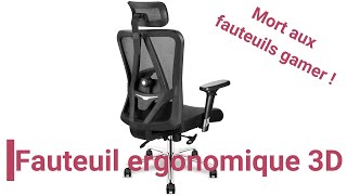 Test Fauteuil ergonomique 3D pas cher La mort aux fauteuils gamers [upl. by Neeven]