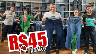 😍CALÇAS JEANS MASCULINAS E FEMININAS NO ATACADO  a partir de R4500 [upl. by Justicz]