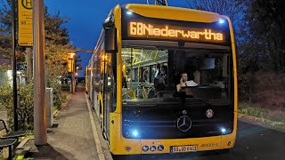 Mitfahrt auf der Linie 68 im eCitaro G von Leubnitzer Höhe bis Postplatz [upl. by Anitnahs]