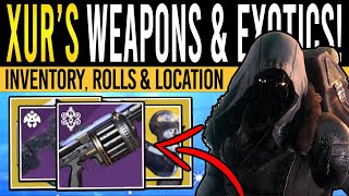 Destiny 2 XURS NEW WEAPONS amp HIGH STAT ARMOR 15th December Xur Inventory  Armor Loot amp Location [upl. by Nyrual251]