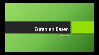 VWO Zuren amp Basen Introductie [upl. by Ahsekahs]