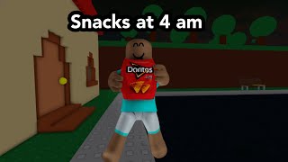 Roblox get a snack in the morning [upl. by Nydnarb]