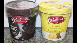 Graeter’s French Pot Ice Cream Midnight Snack amp Banana Chocolate Chip Review [upl. by Colet135]