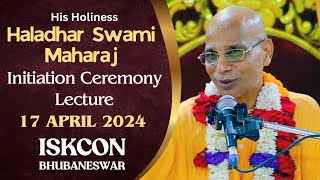 Initiation Ceremony by HH Haladhara Swami  Sri Ramanavami  17th Apr 2024  ISKCON BBSR [upl. by Aicilf]