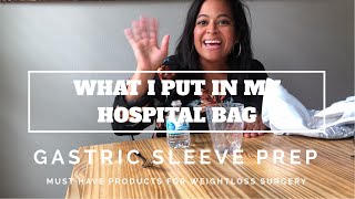 WHATS IN MY BAG  VSG PRE OP MUST HAVES  GASTRIC SLEEVE SURVIVAL TIPS  VSG SURGERY POST OP PREP [upl. by Cyril]