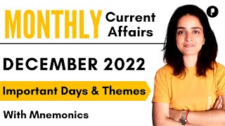 December 2022 Important Days amp Theme  Monthly Current Affairs 2022  With Mnemonics [upl. by Ausoj]