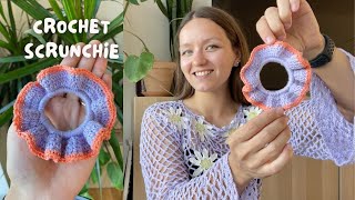 💅 how to CROCHET SCRUNCHIE  beginner friendly tutorial [upl. by Nedloh]