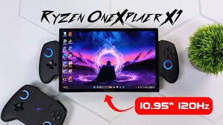 ONEXPLAYER X1 Ryzen Edition Hands On An All New 109quot 120Hz Handheld First Look [upl. by Ellene]