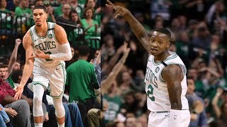 Horford Rozier Tatum Combine 83 Pts Win Game 1 2018 NBA Playoffs [upl. by Irmina]