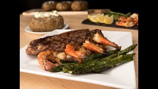 Grilled Surf amp Turf Shrimp Skewers and Sirloin Steak  CharBroil [upl. by Ashlen]