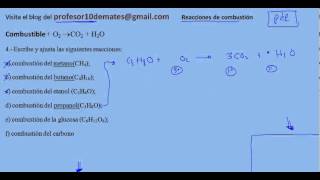 Reacciones de combustión 02 ejemplos [upl. by Fiden]