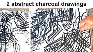 Abstract art  2 intuitive charcoal drawings [upl. by Ennaj]