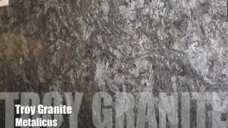 Metalicus Granite Countertop by Troy Granite [upl. by Ellainad]