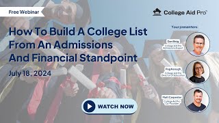 How To Build a College List From An Admissions amp Financial Standpoint [upl. by Oeflein]